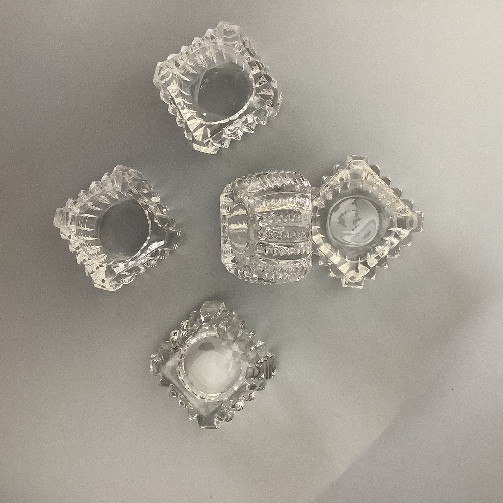 Salt Cellars Crystal Assorted Vintage In Perfect Condition!